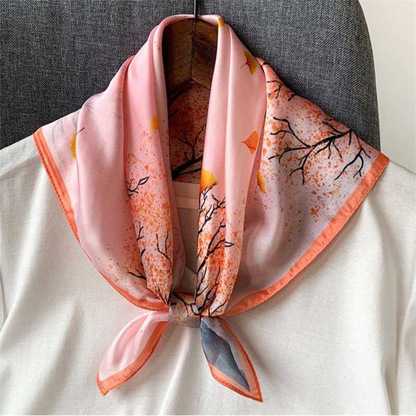 

brand 53cmx53cm silk scarf women small square neckerchief hair band accessories2020 spring new fashion foulard bandana, Blue;gray