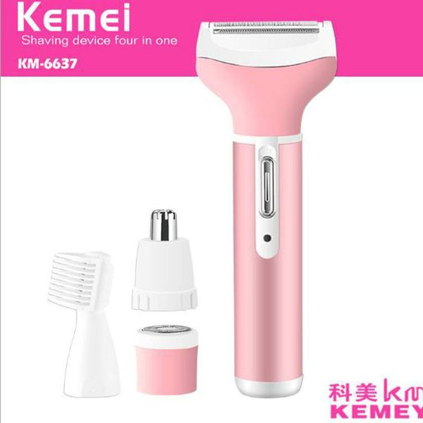 

kemei 6637 4 в 1 эпилятор женский комплект де aseo де nariz удаления эпилятор face depilador женский бикини депиляции iojki