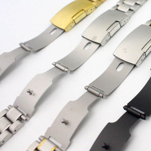

18/19/20/22mm men watchband stainless steel solid links arc degree watch strap bracelet bmf88, Black;brown