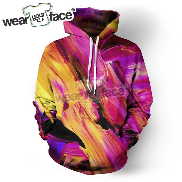 

acid bath colorful mix 3d all over printed crewneck sweatshirts hoodies hip hop hipster streetwear funny women clothing, Black