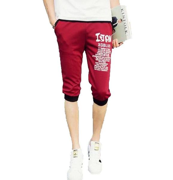 

abetteric mens casual elastic waist cropped casual pants, Black