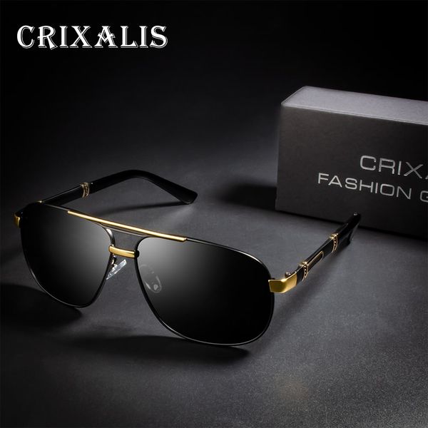 

crixalis brand design assic polarized sunglasses men square driving mirror lens shades for male/wome shades gafas de sol uv400, White;black