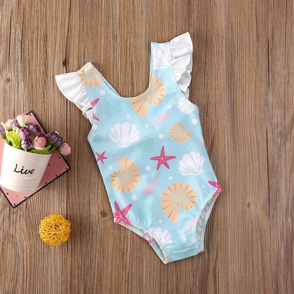 

0-3year toddler baby girls swimwear with knot-bow bikini one piece beachwear, White
