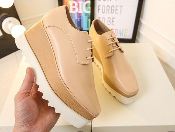 

new stella star platform women shoes silver genuine leather with whtie stars lace up elyse women casual shoes 33-41, Black