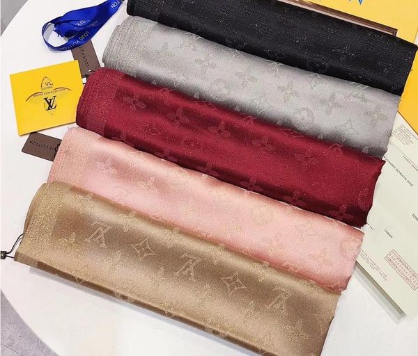 

scarf new design bright gold silk cotton jacquard scarf classic brands shawl men's and women's autumn and winter scarves, Blue;gray