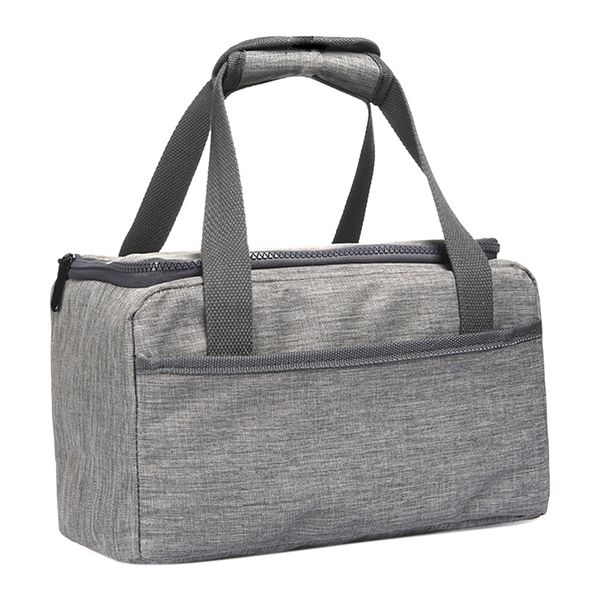 

women men travel camping lunch bag portable snack storage waterproof oxford zipper closure school thermal insulated tote cooler, Blue;pink