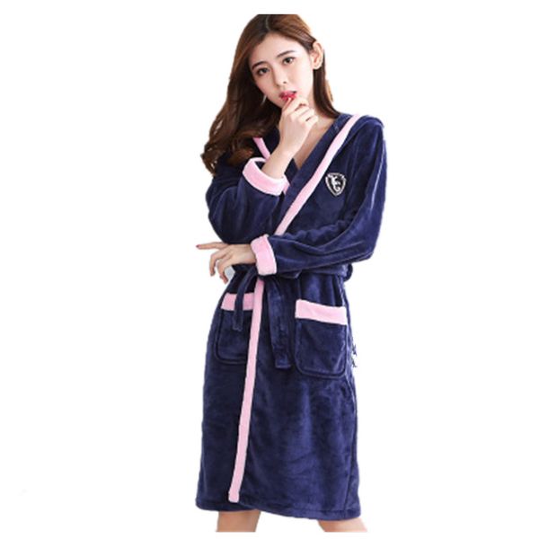 

bath robe women winter warm coral fleece women's bathrobe nightgown kimono floral dressing gown sleepwear female home clothes, Black;red