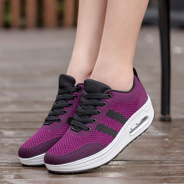 

designer women casual shoes sport ankle boots platform sneakers knit mesh trend trainers shoes cushion maxes size 40, Black