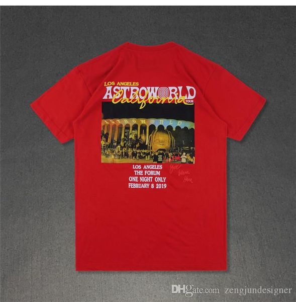 

travis scott mens summer designer tshirts crew neck short sleeve fashion homme clothing astroworld la casual apparel, White;black