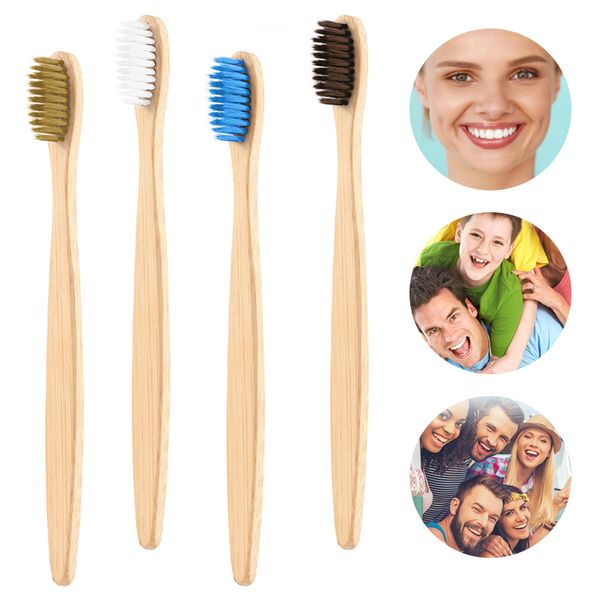

natural bamboo toothbrush wood toothbrushes soft bristles capitellum fiber teeth brush eco-friendly oral care wholesale