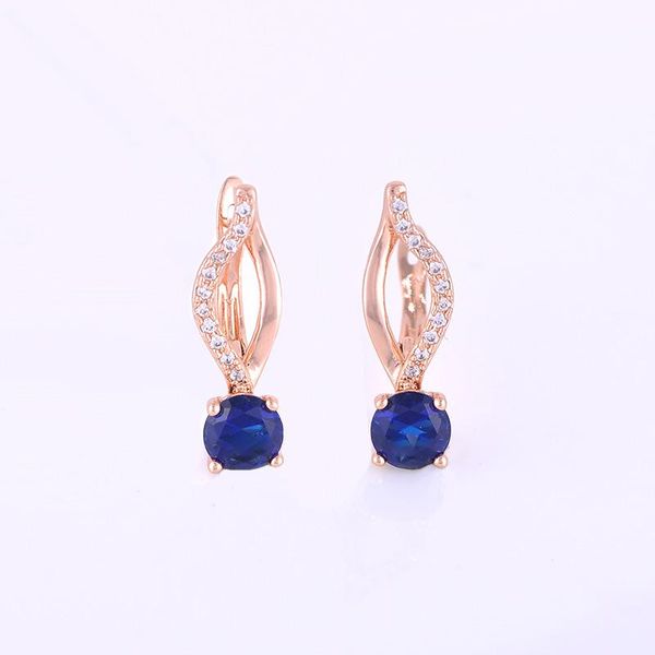 

ishowlee round crystal 585 rose gold stud earrings of women korean fashion earrings with cubic zirconia minimalism jewelry esb06, Silver