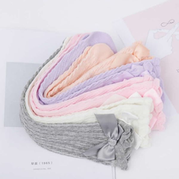 

cute baby toddler girl knee high stockings leg warmer net baby socks bow tie bubble mouth high socks thin children piles, Pink;yellow