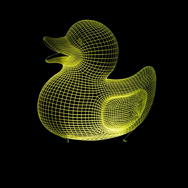 

new pattern duckling colorful gradual change 3d small desk lamp touch switch remote control originality gift 3d small night-light