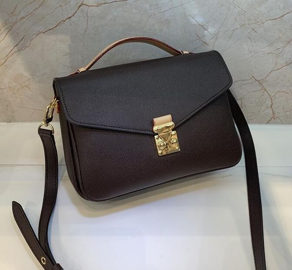 

genuine leather designer pochette metis elegant women's handbag shoulder bags crossbody bags brand messenger bag straps