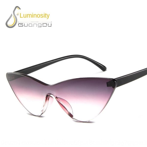 

transparent jelly color sun conjoined sunglasses personalized cat's eye sunglasses fashion, White;black