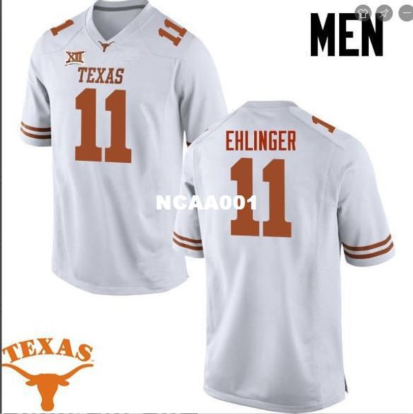 

men texas longhorns sam ehlinger #11 real full embroidery college jersey size s-4xl or custom any name or number jersey, Black;red