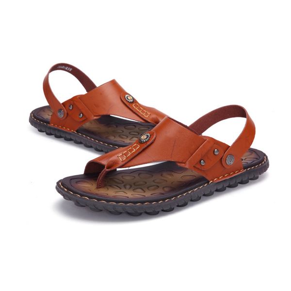 

2019 new fashion flip-flops men's wear sandals soft comfortable cool plus size slippers 38-47, Black