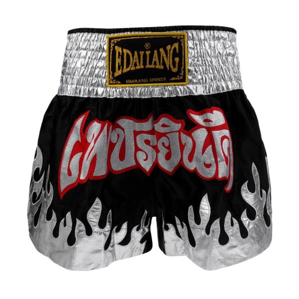 

satin boxing shorts muay thai fighting sanda shorts for men women, Black;blue