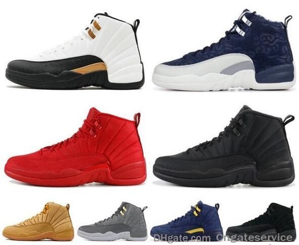 

wntr 12 xii mens basketball shoes gym red prm french blue nylon the master 12s male designer shoes sport sneakers us 7-13