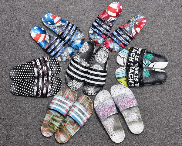 

Дизайнерская резиновая сандалия с цветочным принтом Мужская домашняя туфелька и