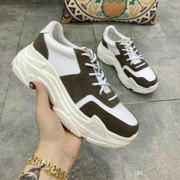 

spring and autumn new sports belt thick platform old shoes leather classic increase casual shoes korean version of the wild street shoes