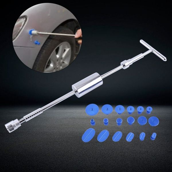 

new style paintless dent repair hail removal t bar slide hammer+18pcs glue puller tabs nin