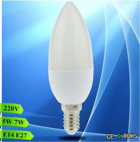 5W 7W 9W LED-Kerzenlampe E14 220V Sparen Sie Energie Strahler Warm-/Kaltweiß-Chandlier-Kristalllampe Ampulle Bombillas Home Light