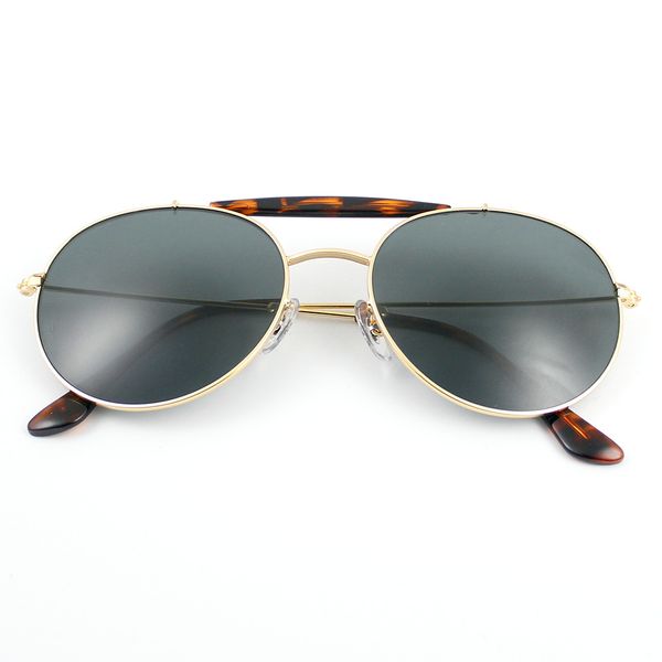 

bolo.ban 3540 round sunglasses women men 53mm glass lens stainless steel frame mirror sun glasses gafas uv400, White;black