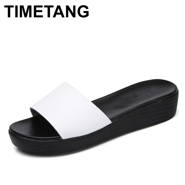 

timetangsummer slippers beckywalk women's flat sandals beach shoes beach shoes genuine leather white black flip flopse035