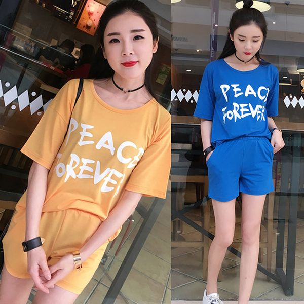 

sports clothing running set women training suit t shirt with shorts sportswear fitness workout clothes gym sport suit women, Black;blue