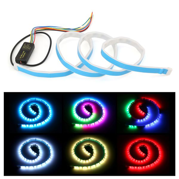

car styling led trunk strip light rgb undercarriage floating led dynamic streamer turn signal luggage compartment lights