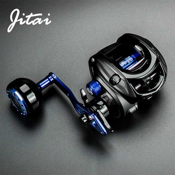 

jitai baitcasting fishing reel stainless steel 12bbs 8kg carbon drag carretilha de pesca coil wheels aluminum alloy handle knob
