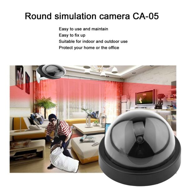 

newblack plastic smart indoor/outdoor dummy home dome fake cctv security camera with flashing red led light ca-05 car dvr