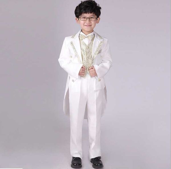 

белый лоскутное серебро золото одежда наборы мальчиков 5 шт. / компл. детский костюм формальная вечеринка блейзеры брюки галстук-бабочка жил, Black