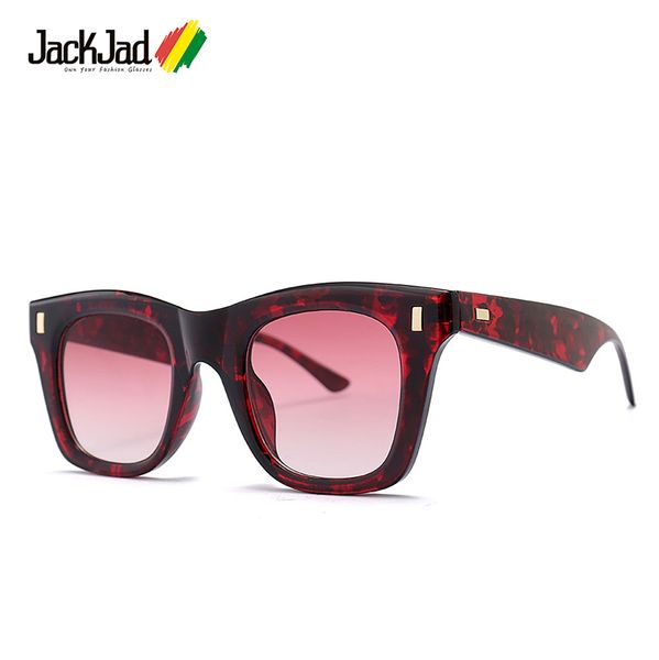 

jackjad 2019 fashion square traveller style rivets sunglasses cool vintage gradient brand design sun glasses 20030, White;black