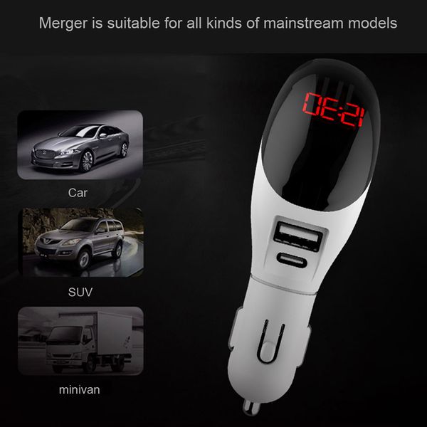 

mini car air purifier car charger 3.1a dual usb port with anion purifier with current voltage digital display for phone se25