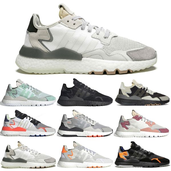 

mens nite jogger triple black running shoes womens classic athletic sports trainers shoes footwear white black and grey beige sneakers
