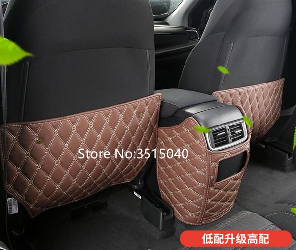 

3 pcs pu leather car interior seat backrest anti kick pad car anti dirty mat armrest box protect pad for cr-v 2017