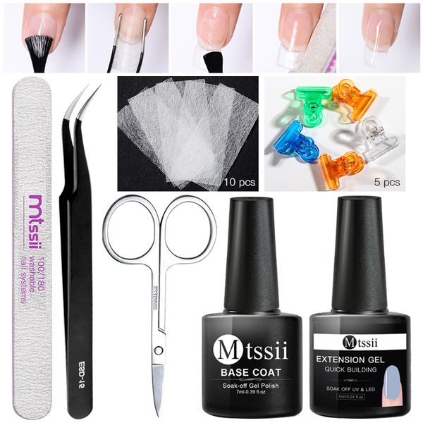 

mtssii fiberglass nail extension set fibernails acrylic tips curvature clips silk wraps set kits manicure nail art kits
