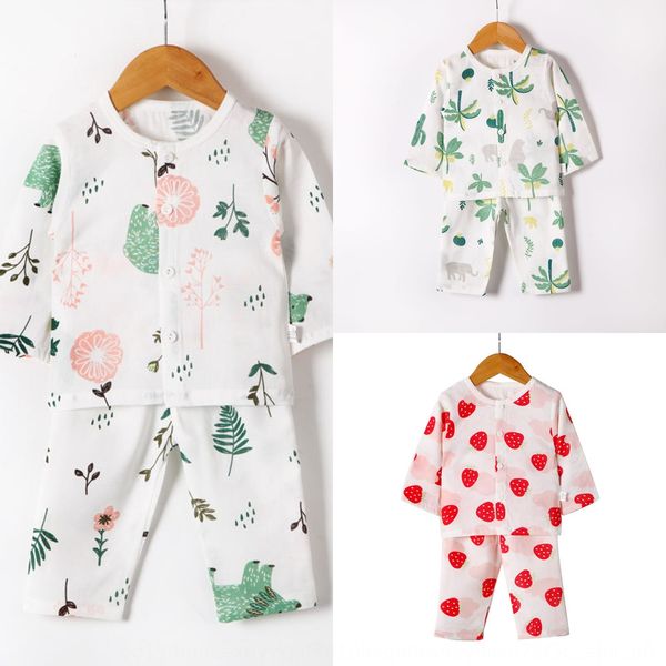 

kxjjo summer 2020 children's gauze cotton trousers air conditioner air conditioning thin long sleeve suit infant cotton trousers printe