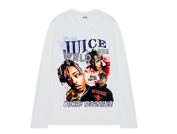 

women hiphop spring rip tshirts juice wrld printed t shirts men, White;black
