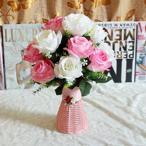 

rose artificial fake flowers bunch for wedding party artificial flowers home decorations accessories