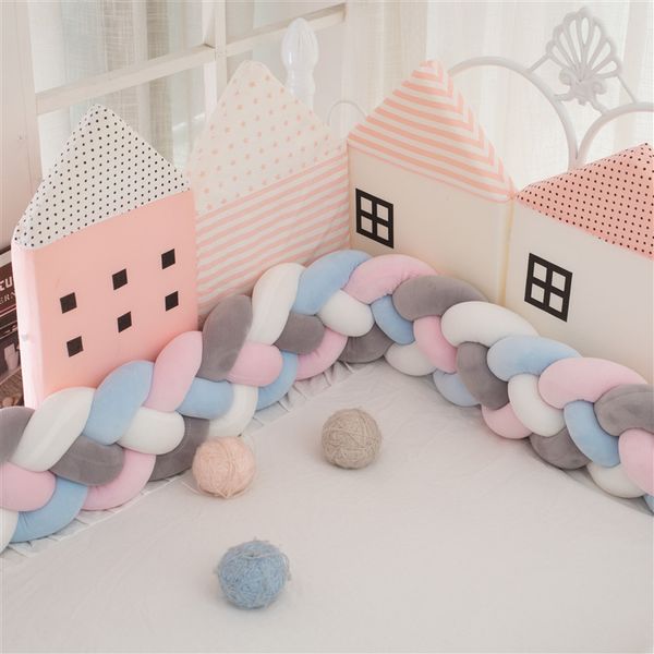 

2m 4 braids baby bed bumper baby bumper for boys girls babe room decor cot crib protector
