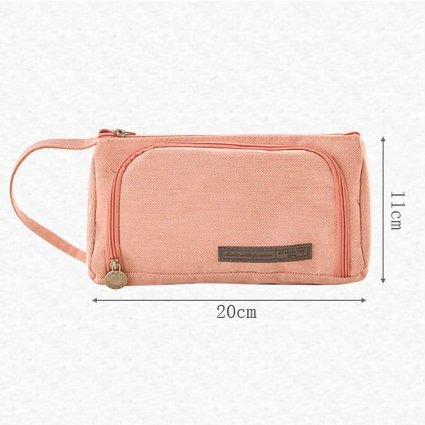 

canvas large capacity pencil case pencil bags for girls multifunctional zipper school portable simple school supplies