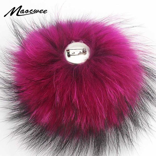 

colorful color raccoon fur pompoms needle fur pompon for knitted hat cap beanies scarves bags shoes real pom poms with pin