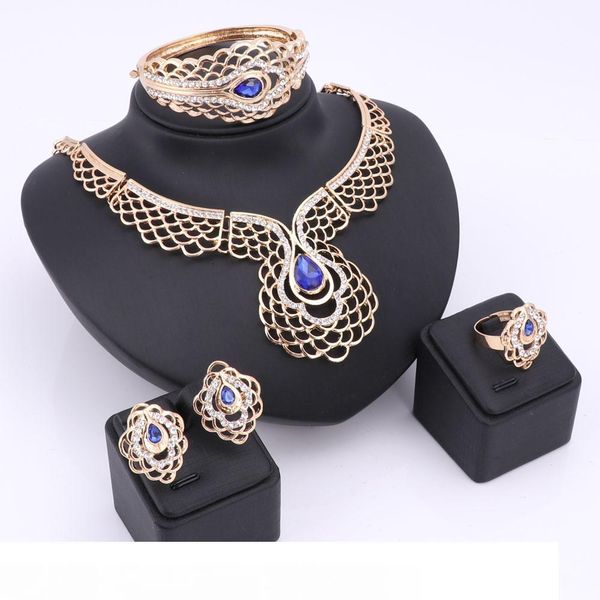 

мода заявление свадебное ожерелье рождество лима перу ожерелье parure bijoux femme создан сапфир позолоченный ожерелье набор, Slivery;golden