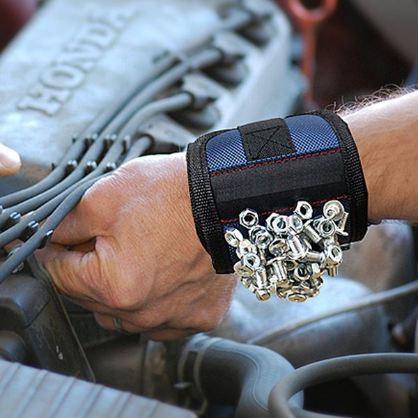 

strong magnetic wristband adjustable wrist support bands for screws nails nuts bolts drill bit holder tool belt clh
