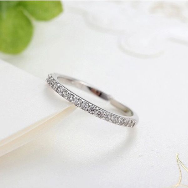 

wholesale european fashion woman girl party wedding gift silver white zircon silver ring, Slivery;golden