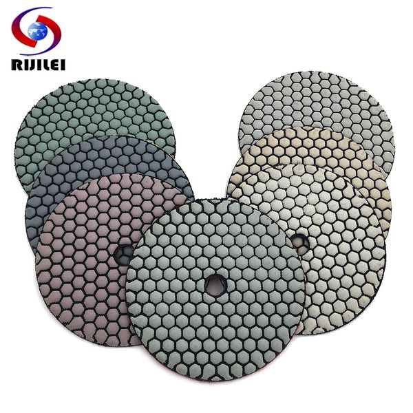 

rijilei 10pcs/set 5inch dry polishing pad 125mm resin diamond grinding disk marble granite polishing tool abrasive hc04