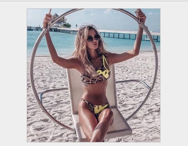 

ms. bikini's split swimwear, single shoulder leopard print series